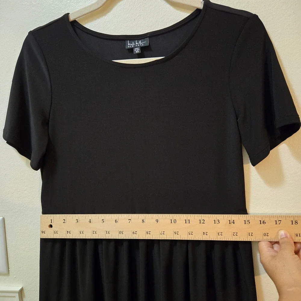Nicole Miller Dress XS Black Short Sleeve Mini Dress - Picture 5 of 10